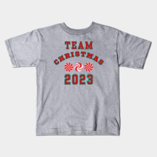 Team Christmas 2023! Holiday Peppermint Style Kids T-Shirt